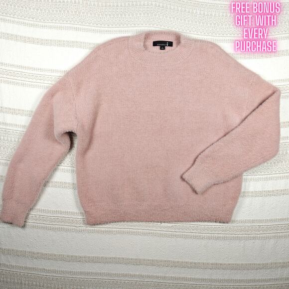 Broadway 38 Soft Pink High Neck Fuzzy Sweater Women’s Size L NEW - Picture 1 of 7